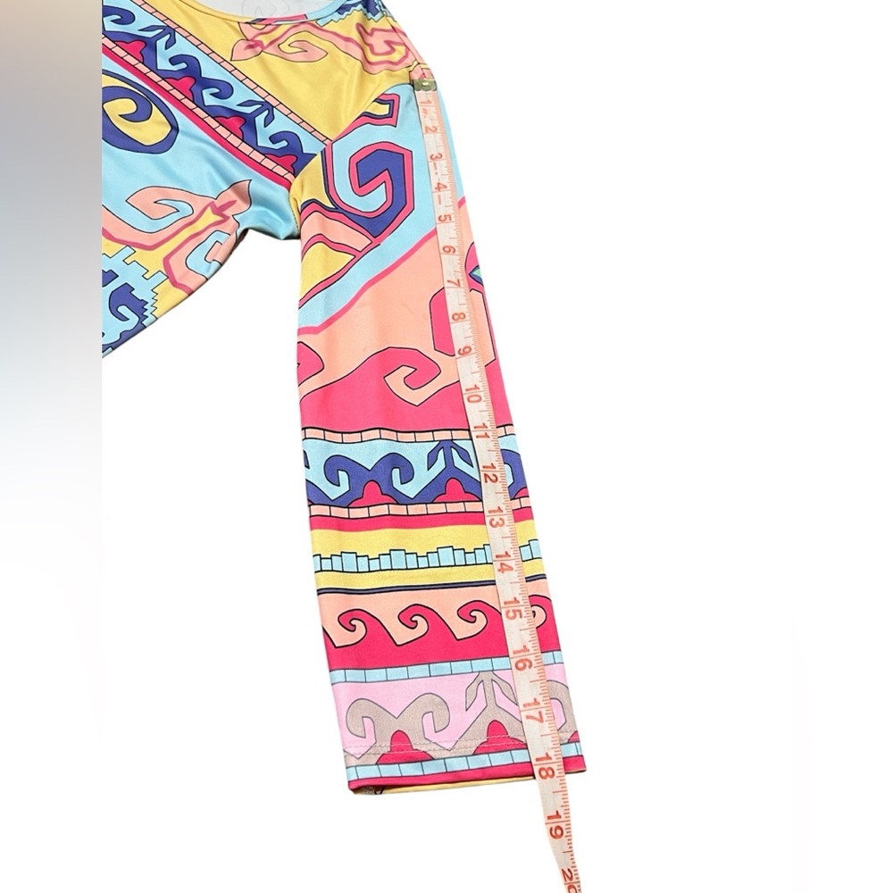 JEAN-PIERRE KLIFA PARIS colorful 3/4 sleeve DAPHNE dress grecian size MEDIUM - Picture 8 of 8